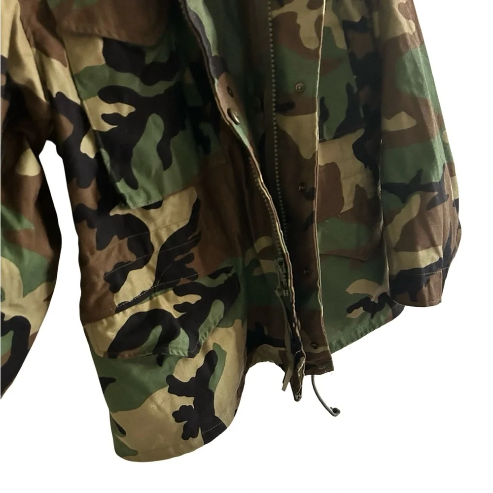 Men’s Vintage Golden Mfg. Co. Green Camo Water Resistant Hooded Jacket Coat